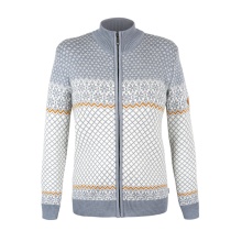 Kama Sweater Pullover 5059 Full Zip (Merinowolle, warm) grau/weiss Damen
