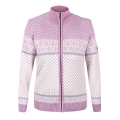 Kama Sweater Pullover 5059 Full Zip (Merinowolle, warm) pink/weiss Damen