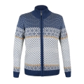 Kama Sweater Pullover 5060 Full Zip (Merinowolle, winddicht, atmungsaktiv) blau/weiss Damen