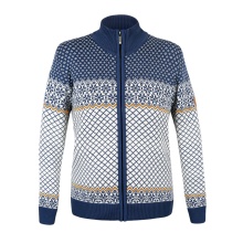 Kama Sweater Pullover 5060 Full Zip (Merinowolle, winddicht, atmungsaktiv) blau/weiss Damen