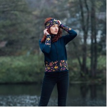 Kama Stirnband C51 (Merinowolle) - graphitgrau/orange/blau - 1 Stück