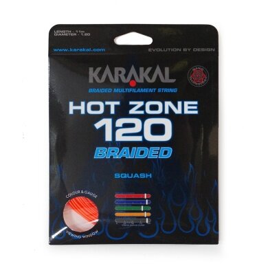 Karakal Squashsaite Hot Zone Braided 120 (Power+Kontrolle) 1.20mm orange 11m Set