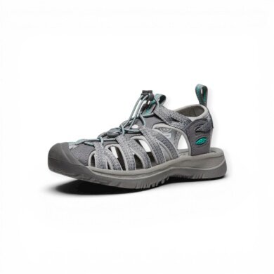 Keen Sandale Whisper (wasserdicht, Schnellschnürsystem, für leichte Wanderungen) grau/teal Damen