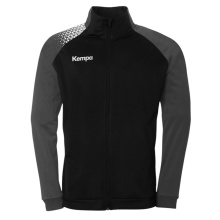 Kempa Trainingsjacke Poly Ambition 28 (Full-Zip, 100% Polyester) schwarz/grau Herren