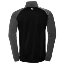 Kempa Trainingsjacke Poly Ambition 28 (Full-Zip, 100% Polyester) schwarz/grau Herren