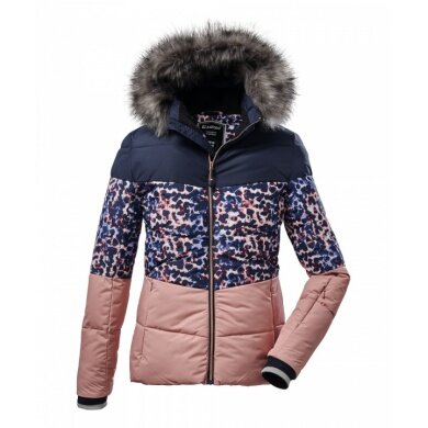 Killtec Winterjacke in Daunenoptik mit abzippbarer Kapuze (wind- und wasserabweisend, PFC-frei) blau/rose Kinder