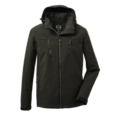 Killtec Softshelljacke mit abzippbarer Kapuze (Fleecefutter, wasserabweisend) dunkelgrün Herren
