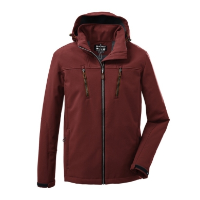 Killtec Softshelljacke mit abzippbarer Kapuze (Fleecefutter, wasserabweisend) gebranntes rot Herren