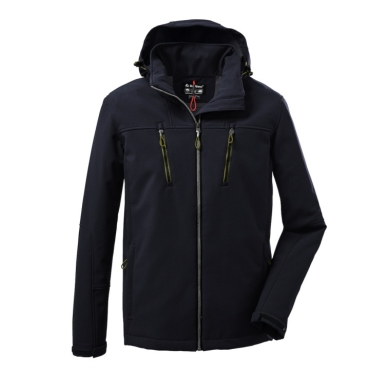 Killtec Softshelljacke mit abzippbarer Kapuze (Fleecefutter, wasserabweisend) 00920 schwarz Herren