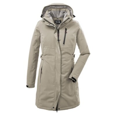 Killtec Wintermantel mit abzippbarer Kapuze (wasser- und winddicht, Parka) hell taupe Damen