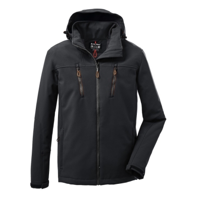 Killtec Softshelljacke mit abzippbarer Kapuze (Fleecefutter, wasserabweisend) 00200 schwarz Herren