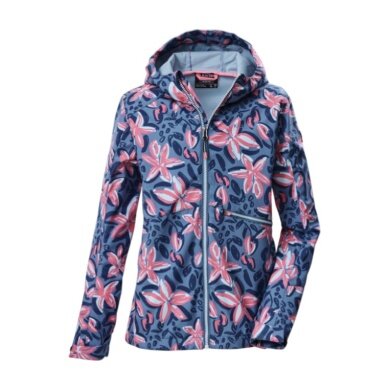 Killtec Softshelljacke KOS 154 (mit Kapuze, winddicht, wasserabweisend) sturmblau/pink Mädchen