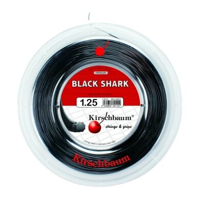 Kirschbaum Tennissaite Black Shark (Haltbarkeit+Spin) schwarz 200m Rolle