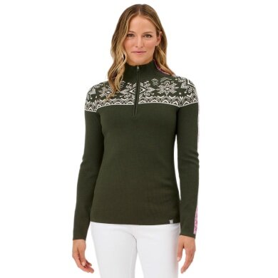 Krimson Klover Sweater Pullover Summit 2.0 Zip Neck (Merinowolle) huntergrün Damen