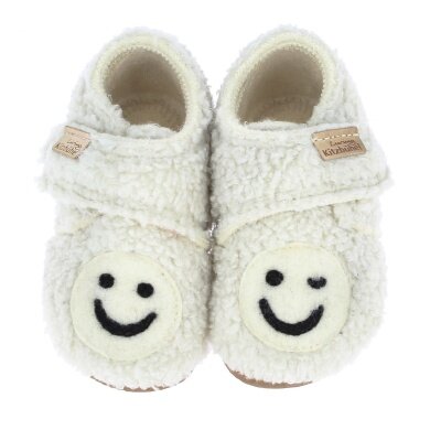 Living Kitzbühel Hausschuhe Babyklettschuh Smiley Kids weiss Kinder (27-30)