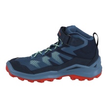 Lowa Wanderschuhe Maddox Pro Mid GTX Velcro Junior (Textil/Veloursleder, Klett­ver­schluss, wasserdicht) navyblau/rauchblau Kinder
