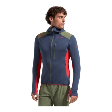 La Sportiva Fleecejacke Aequilibrium Thermal Hoody (mit Kapuze, atmungsaktiv) nachtblau/rot Herren