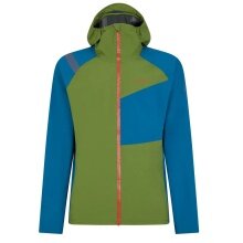 La Sportiva Trail-Laufjacke Run (leicht, wasserabweisend, maximale Bewegungsfreiheit) grün/spaceblau Herren