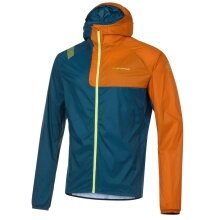 La Sportiva Trail-Laufjacke Vento Windbreaker (leicht, winddicht, hohe Atmungsaktivität) sturmblau/orange Herren