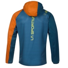 La Sportiva Trail-Laufjacke Vento Windbreaker (leicht, winddicht, hohe Atmungsaktivität) sturmblau/orange Herren