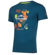 La Sportiva Wander-/Freizeit Tshirt Volumes (Baumwolle) stormblau Herren