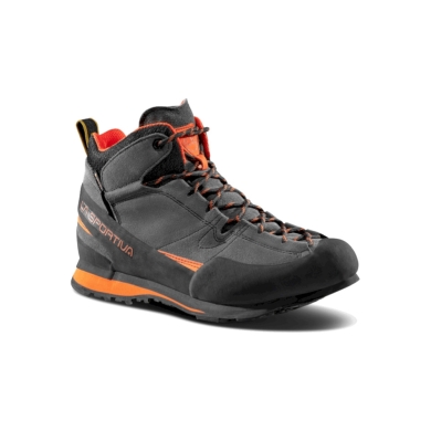 La Sportiva Wanderschuhe Boulder X Mid GTX (Zustieg, wasserdicht) carbongrau/flame Herren