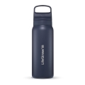 LifeStraw Trinkflasche Go Series Stainless Steel mit Wasserfilter, Verschluss mit Silikonmundstück BPA frei seablau - 700 ml