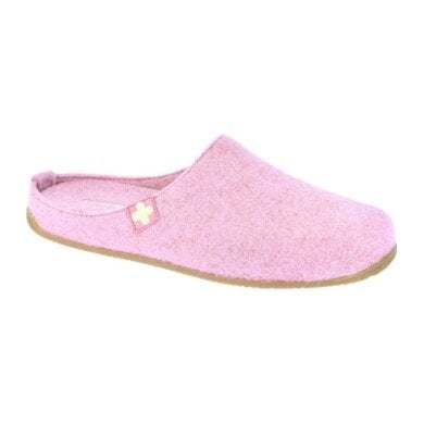 Living Kitzbühel Hausschuhe Filzpantoffel (70% Wolle) Schweizer Kreuz Damen - iris/pink