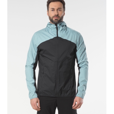 Löffler Regenjacke Aquavent WPM Pocket Hooded Jacket (wasserdicht, winddicht) schwarz/blau Herren