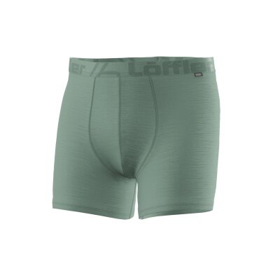 Löffler Funktionsunterwäsche Boxershort Merino Light (leicht, Temperaturregulierung) pinegrün Herren
