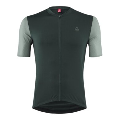 Löffler Fahrrad-Shirt Bike Jersey Skys Clear Mid (Full-Zip, elastisch, schnelltrocknend) forestgrün Herren