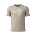 Löffler Wander-/Freizeit Tshirt Printshirt Cottage Merino-Tencel beige Herren