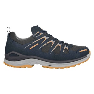 Lowa Wanderschuhe Innox Evo Low GTX (Outdoor-Fitness, Mikrofaser, wassderdicht) stahlblau/mandarine Damen