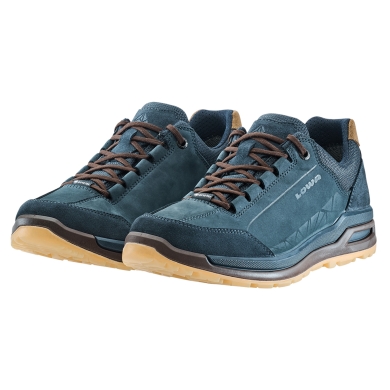Lowa Alltag-Travelschuhe Bellagio Low GTX (Nubukleder, wasserdicht) navyblau/braun Herren