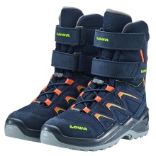 Lowa Winterstiefel Maddox Warm High GTX (Textil/Synthetik, wasserdicht) 2025 navyblau/orange Kinder