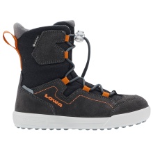 Lowa Winterstiefel Raik 2 High GTX (Veloursleder/Textil, wasserdicht) schwarz/orange Kinder