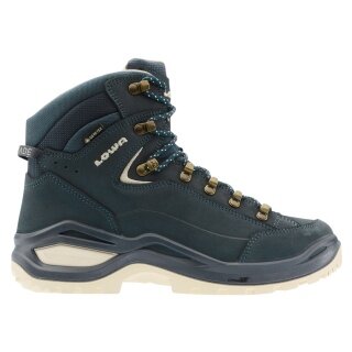 Lowa Wanderschuhe Renegade Evo Mid GTX (All-Terrain, Nubukleder, wasserdicht) navyblau/dune Damen
