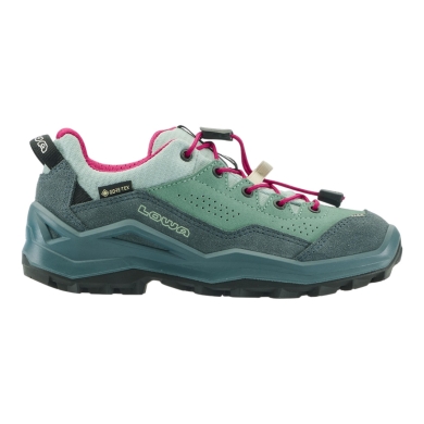 Lowa Wanderschuhe Wandax LO GTX (Veloursleder/Synthetik, wasserdicht) petrol/pink Kinder