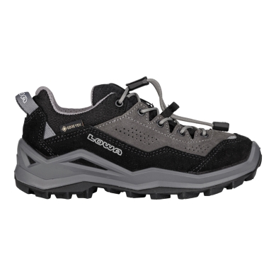 Lowa Wanderschuhe Wandax LO GTX (Veloursleder/Synthetik, wasserdicht) schwarz/grau Kinder