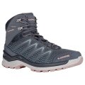 Lowa Wander-Travelschuhe Innox Pro Mid GTX (All-Terrain, Synthetik/Textil, wasserdicht) stahlblau/rose Damen