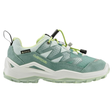 Lowa Wanderschuhe Maddox Pro Low GTX Junior (Textil/Veloursleder, wasserdicht) rauchgrün/mintgrün Kinder