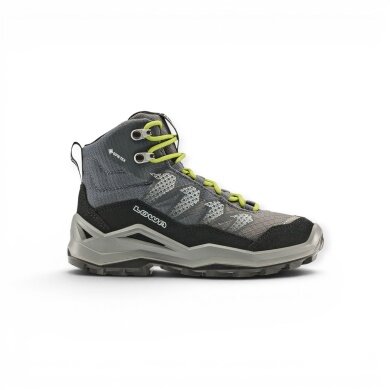 Lowa Wanderschuhe Maddox Pro Mid GTX Junior (Textil/Veloursleder, wasserdicht) schwarz/limone Kleinkinder