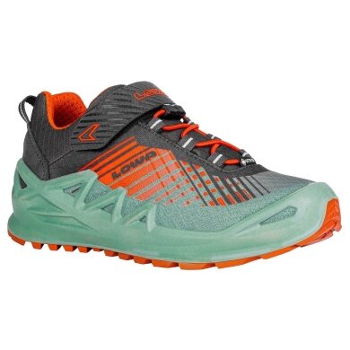 Lowa Wanderschuhe Merger GTX Junior Velcro (Multifunktion, wasserdicht, Klett­ver­schluss) arktisblau/flame Kinder