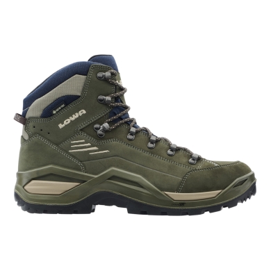 Lowa Wanderschuhe Renegade EVO Mid GTX (All-Terrain, Nubukleder, wasserdicht) olivegrün/navyblau Herren