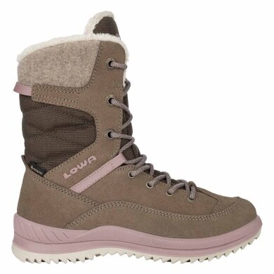 Lowa Winterstiefel Bianca High GTX (Veloursleder/Textil, wasserdicht) taupebraun/rosa Kinder