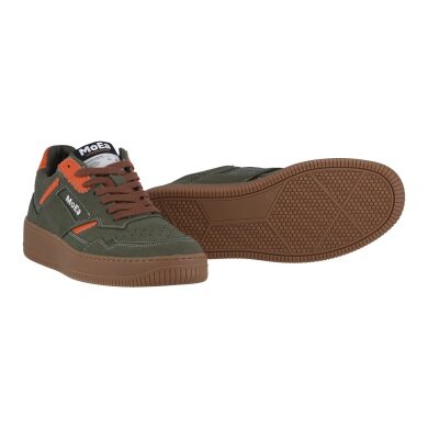 MoEa Sneaker Gen1 - Suede Orange & Green - dunkelgrün