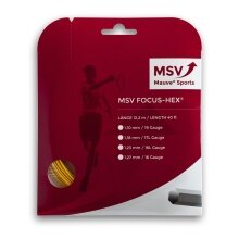 Besaitung mit Tennissaite MSV Focus Hex (Haltbarkeit+Spin) gelb