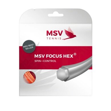 MSV Tennissaite Focus Hex (Haltbarkeit+Spin) orange 12m Set