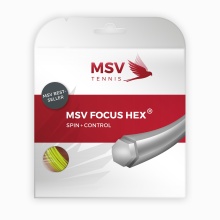 MSV Tennissaite Focus Hex (Haltbarkeit+Spin) neongelb 12m Set