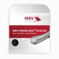 MSV Tennissaite Focus Hex Plus 38 (Haltbarkeit+Spin) schwarz 12m Set